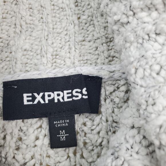 EXPRESS Light Grey Cowl Neck Ruffled Sweater - Picture 4 of 10